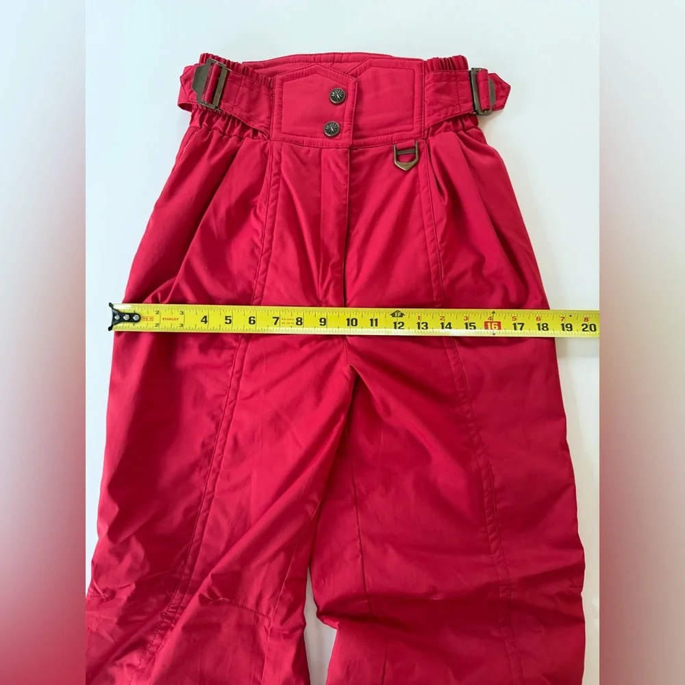 VINTAGE 1980's DESCENTE WOMENS SKI PANTS CRIMSON STYLE #05108 SIZE 26 - Picture 7 of 11